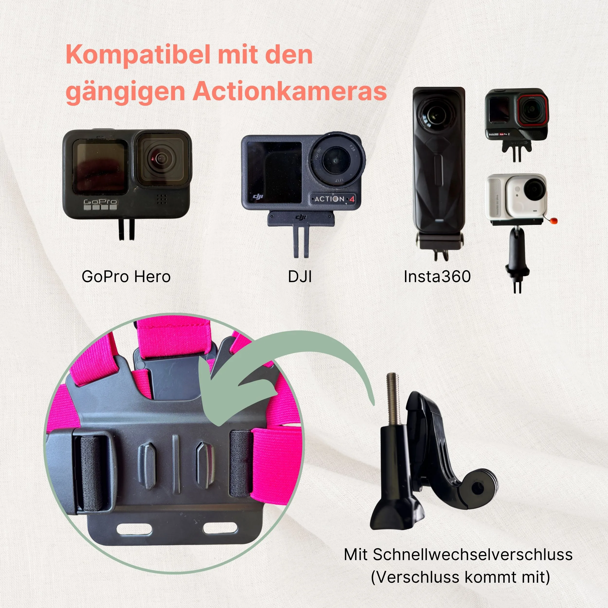 Actioncam Brustgurt pink Kameras