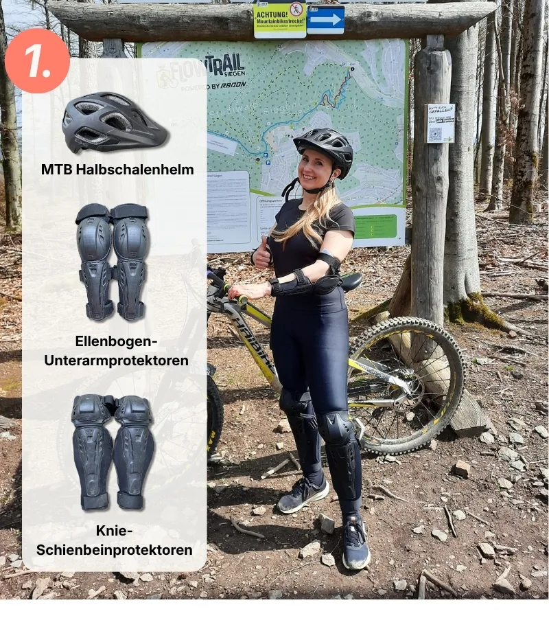 Vanessa zeigt ihre Mountainbike Ausrüstung als Anfänger