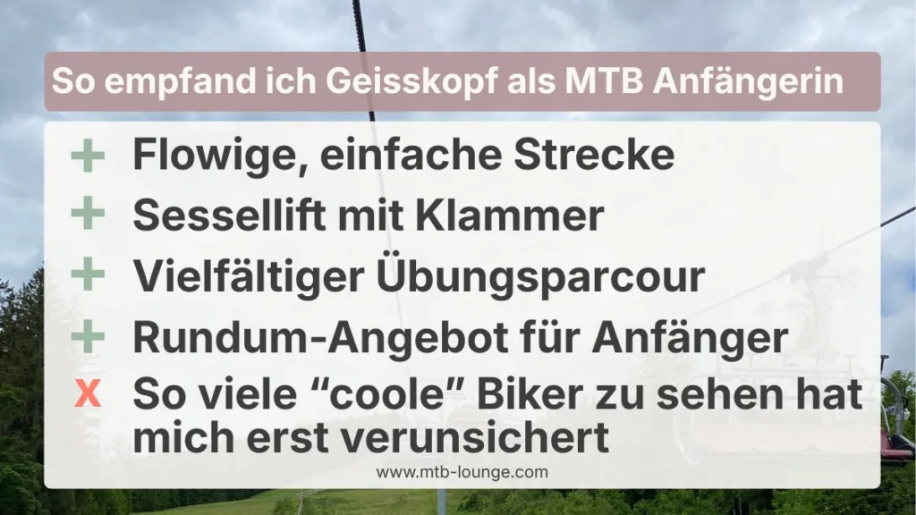 Bikepark Geisskopf für Anfänger Zusammenfassung